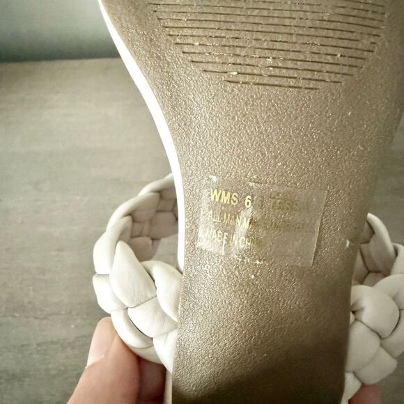 Dolce Vita Tessa Block Heel Sandal Braided Strap in Ivory - Size 6.5 - Picture 7 of 8